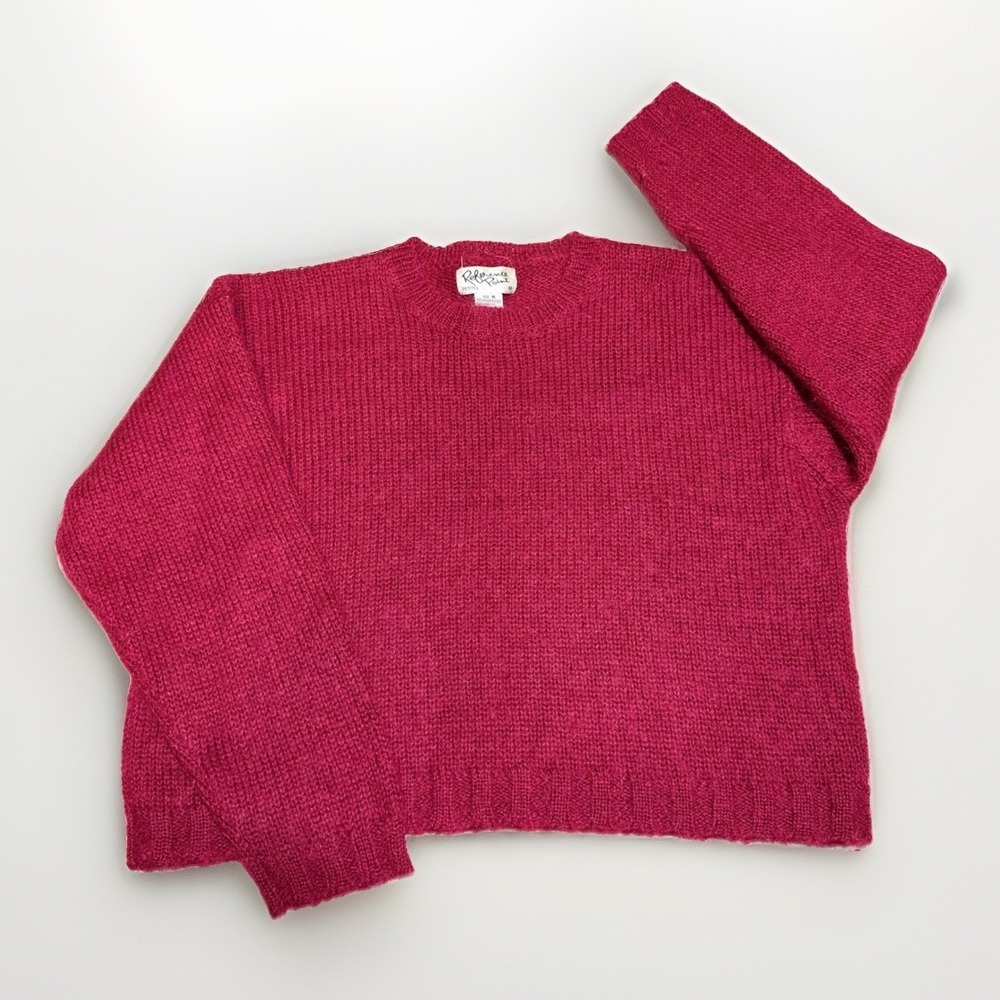 Reference Point Sweater Medium M Petite Mohair Wool Blend Fuzzy Knit Vintage